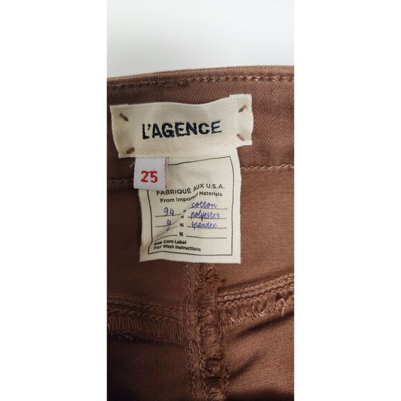 L’Agence Margot High Rise Coated Skinny Ankle Jeans Java Coated Size 25 /XXS - Picture 7 of 7